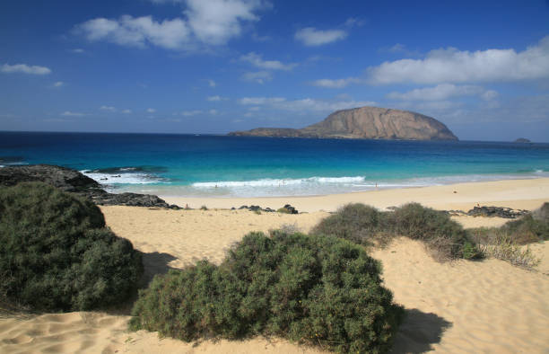 istock Sandy beach of the island Graciosa, Spain 937016394