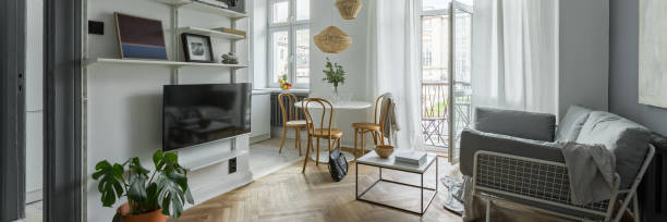 istock Living room with balcony 937018186