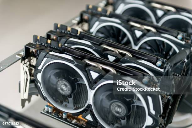 Crypto Currency Mining Rig Stock Photo - Download Image Now - Bitcoin, Blockchain, Business Finance and Industry