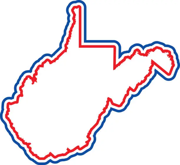 Vector illustration of West Virginia Outline