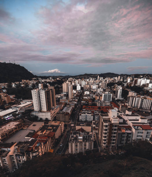 Night urban landscape from high above