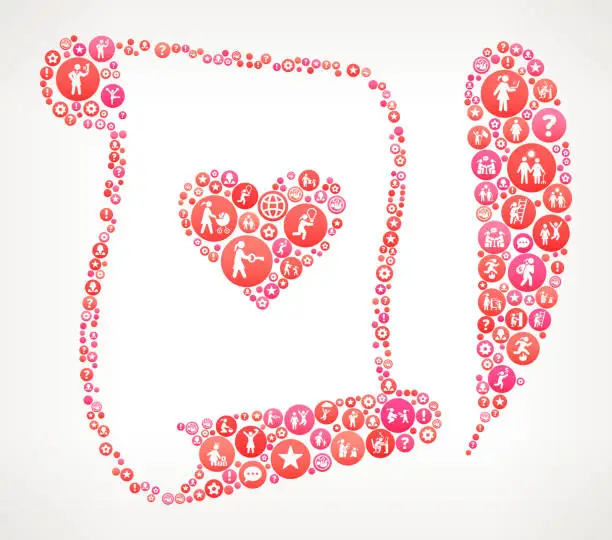 Vector illustration of Love Letter  Women female empowerment Icons Vector Background