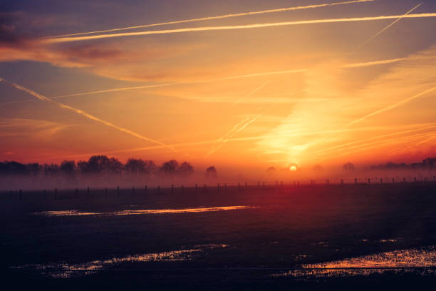 istock Natural dramatic sunrise sky over the countryside 937035220
