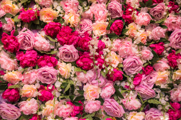 istock Floral background of roses 937037574