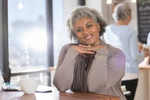 Photo of Portrait of beautiful African American senior woman