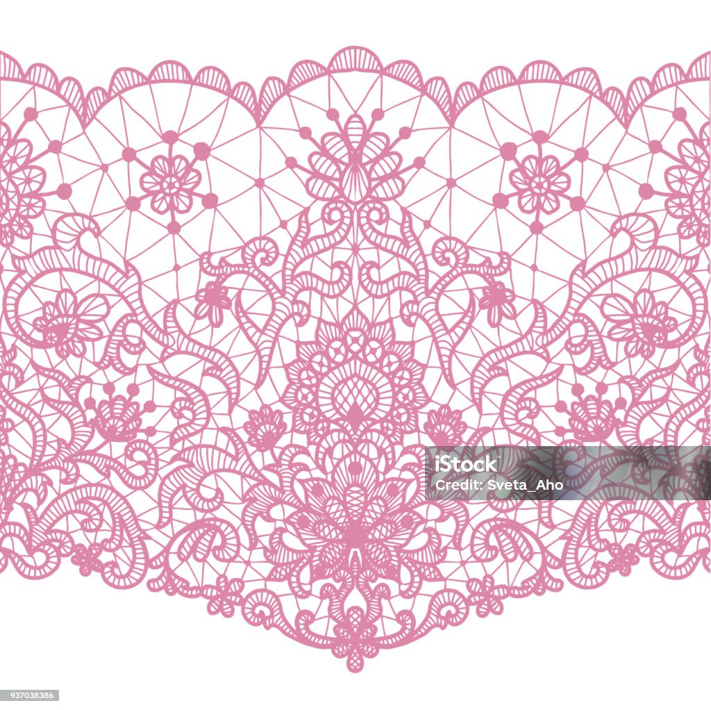 Seamless Pink Lace Stock Illustration - Download Image Now - Abstract, Art,  Award Ribbon - iStock