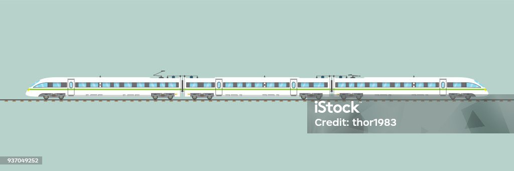 Express Train Shape Flat Highspeed Train Express Railway Stock Illustration - Download ...