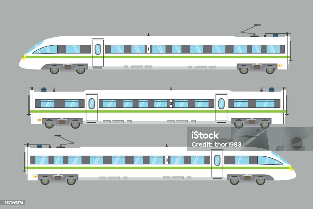 Express Train Shape Flat Highspeed Train Isolatedtransport Express Railway Stock ...