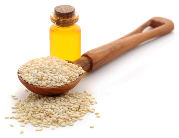 istock Peeled sesame seeds with oil 937053610