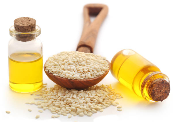 istock Peeled sesame seeds with oil 937053648