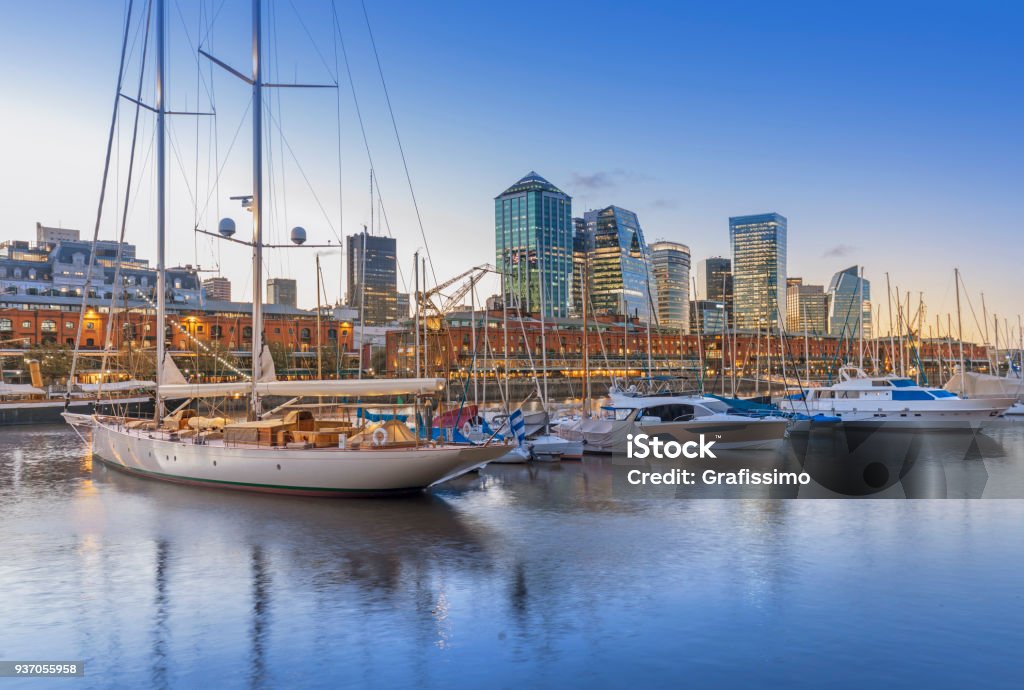 Argentina Buenos Aires skyline Puerto Madero at night Buenos Aires Stock Photo