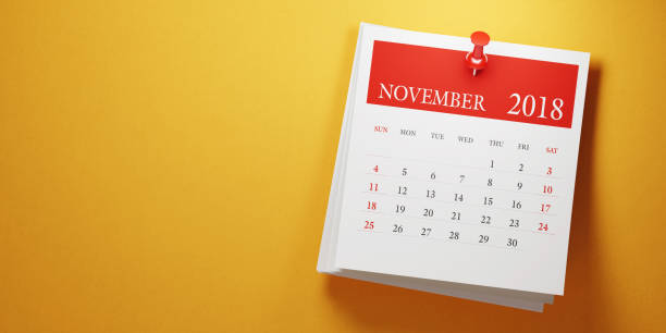 istock Post It November Calendar On Yellow Background 937057424