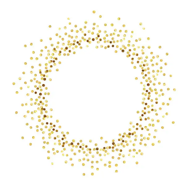 Vector illustration of Gold dots circle