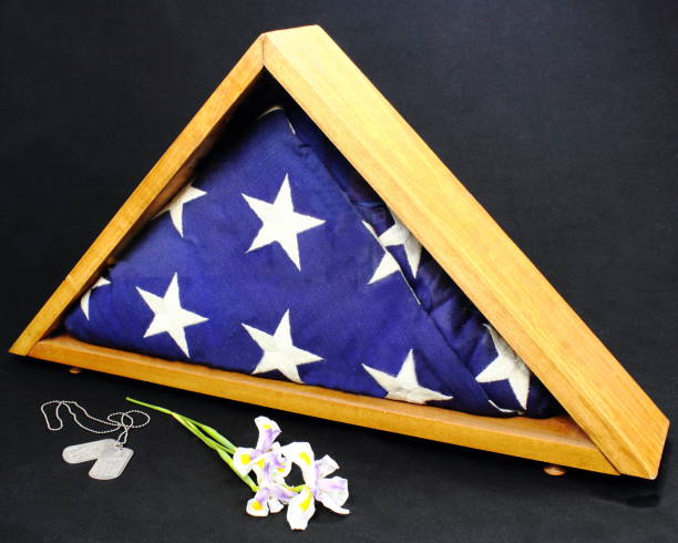 istock Memorial Flag of a World War Two Veteran 937061124