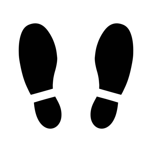 Footprint shoes symbol. Footprint shoes symbol. shoe print stock illustrations