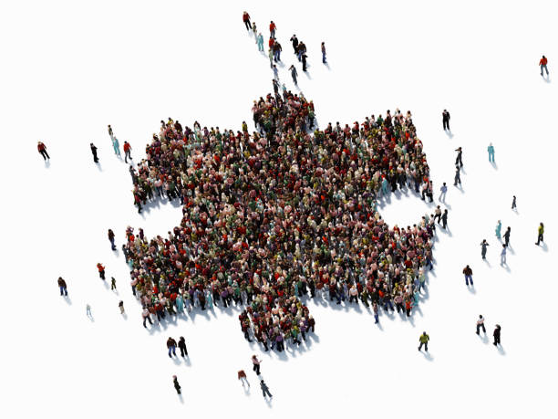 istock Human Crowd Forming A Jigsaw Puzzle Symbol: Solution And Social Media Concept 937069460