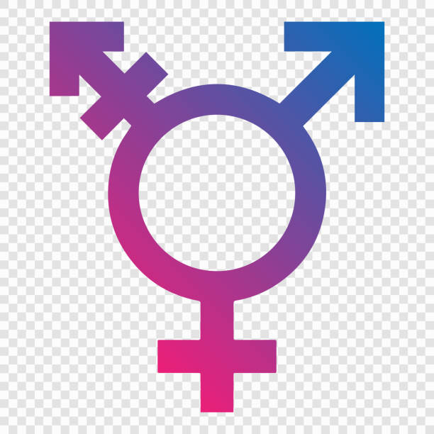 symbol transseksualisty - androgynia cecha człowieka stock illustrations