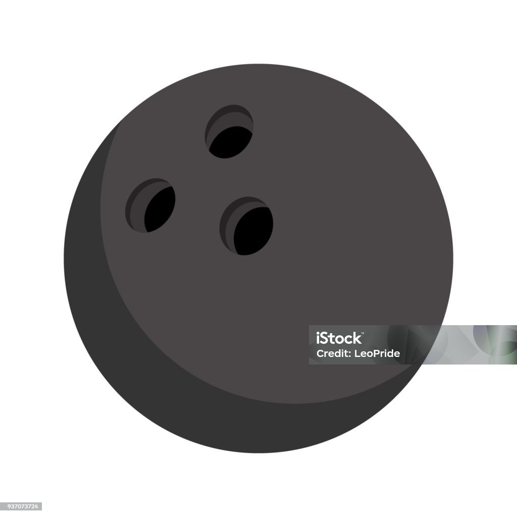 Vector Bowling Ball Isolated On White Background Cartoon Flat Style