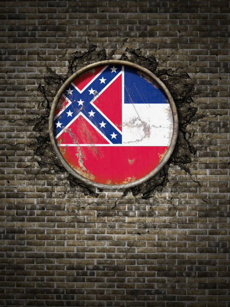 istock Old Mississippi flag in brick wall 937074622