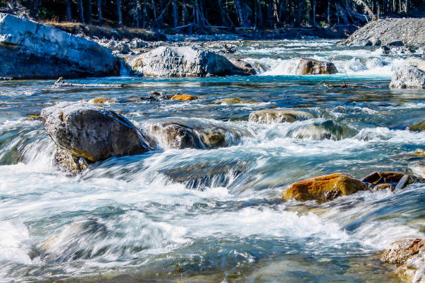 Fast flowing water, Elbow Falls Provincial Recreation Area, Alberta, Canada