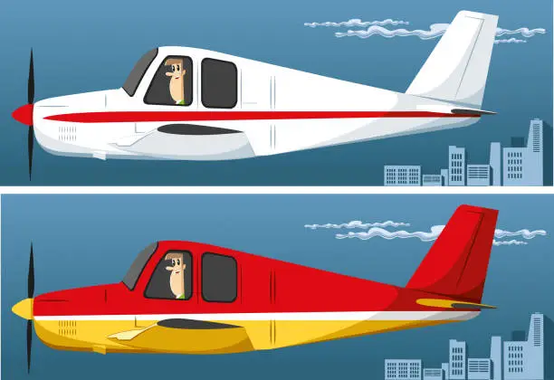 Vector illustration of Private plane