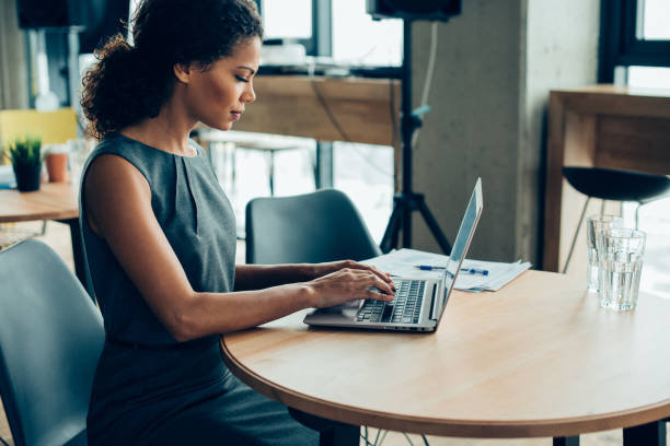 istock Young African ethnicity businesswoman working 937103106