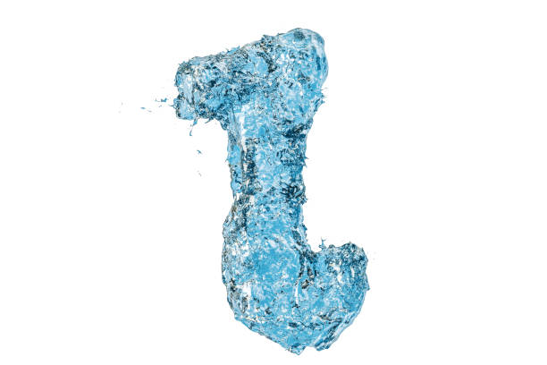 Water Greek letter iota, 3D rendering isolated on white background