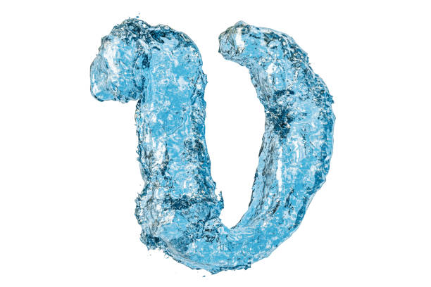 istock Water Greek letter upsilon, 3D rendering isolated on white background 937103952