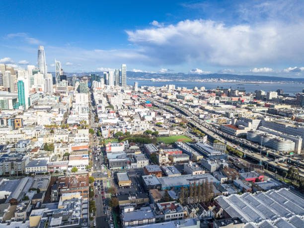 istock Aerial view of San Francisco skyline  alongside Freeway 937106774