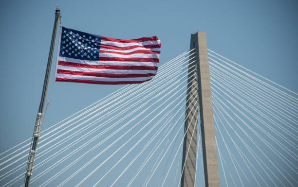 American Flag Above Charleston, SC