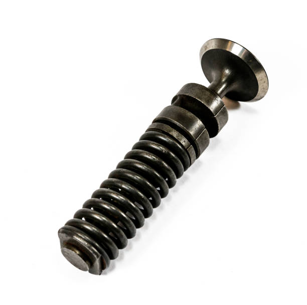 istock Antique vintage automotive valve spring guide and keeper assembly 937134298