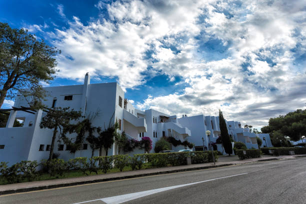 istock White villas near the road in Cala d'Or 937134886