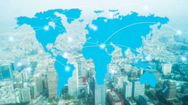 istock comprehensive social connection line  and internet around the city, mixed media with network icon 937134918