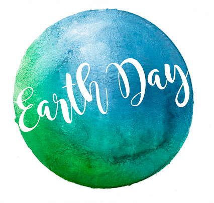A watercolor design depicting Earth Day. Isolated on a white background.