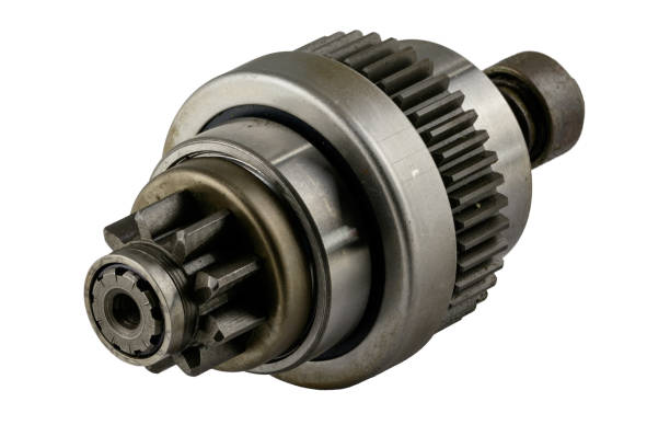 istock Antique late vintage american automobile starter drive bendix assembly on a white background 937145108