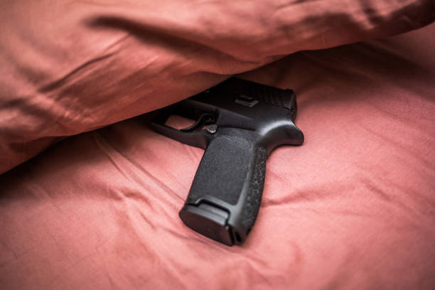 Hidden under pillow gun for personal protection