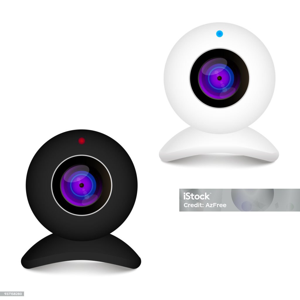 Realistic white and black web camera. Vector. Realistic white and black web camera. Vector Webcam stock vector