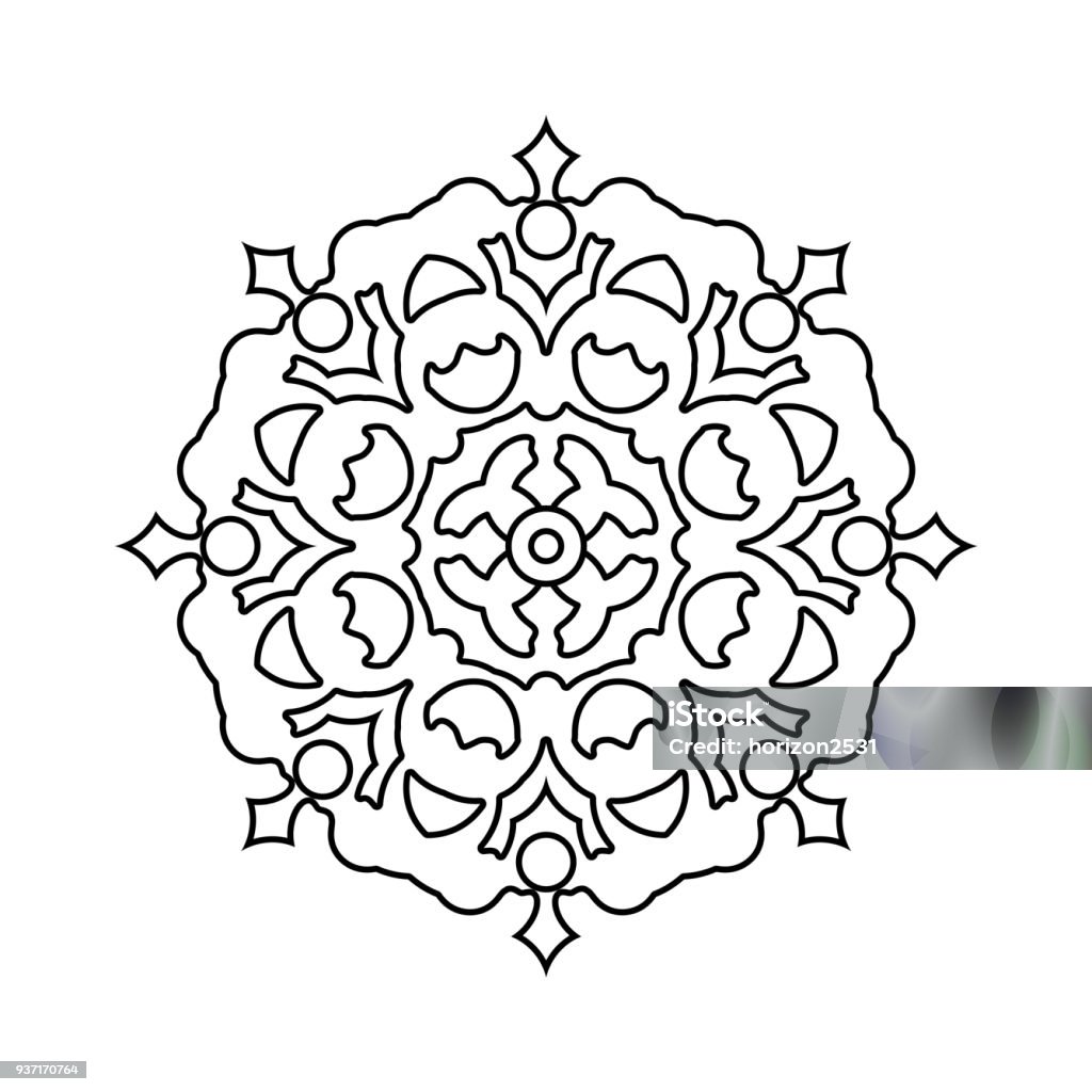 abstract floral outline abstract flower Mandala outline for coloring book, Vintage decorative elements, Oriental pattern, vector illustration. Islam, Arabic, Indian, Moroccan,Spain, Turkish, Pakistan, Chinese, ottoman motifs Abstract stock vector