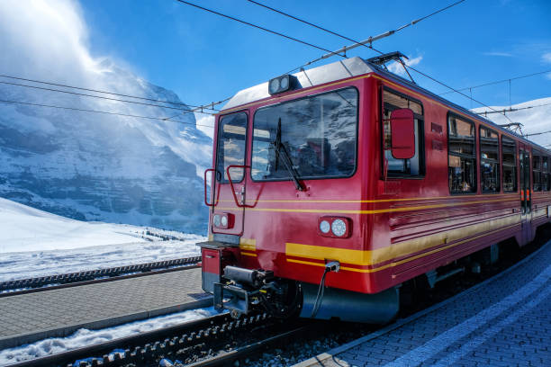 istock A red swiss train in Station, Switzerland 937179854