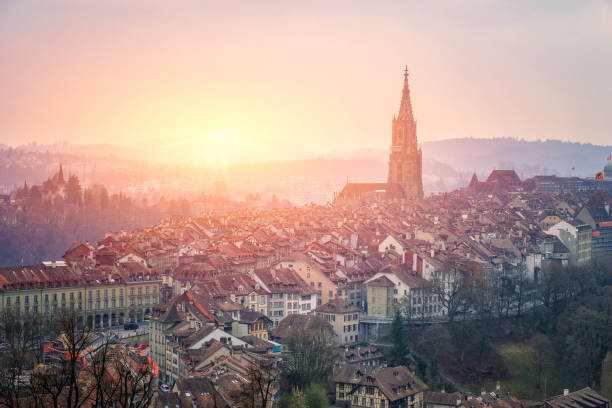 istock Panoramic view of Bern in sunset time at Switzerland 937179896