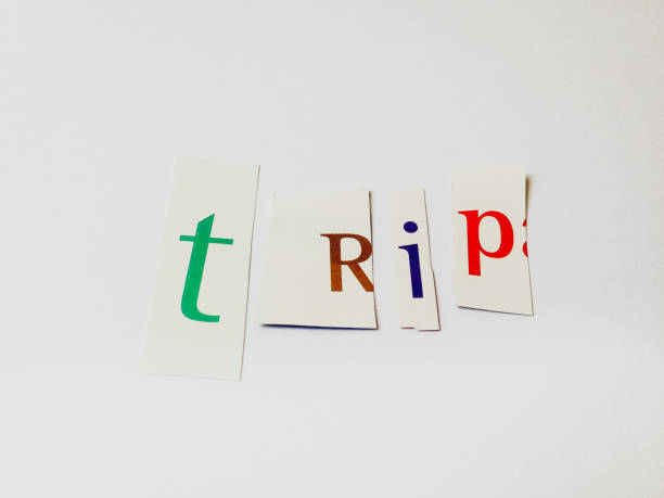 istock Trip - Cutout Words Collage Of Mixed Magazine Letters with White Background 937183088
