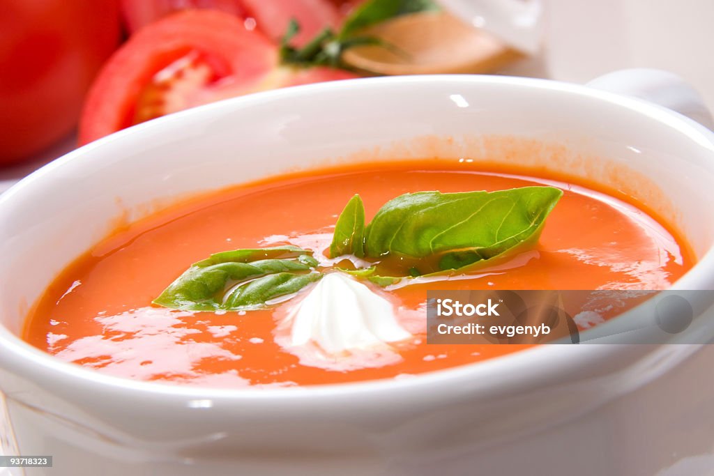 Zuppa di pomodoro - Foto stock royalty-free di Aglio - Alliacee