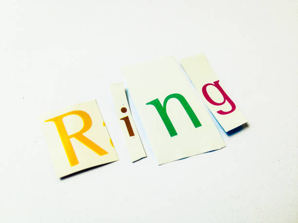 Ring - Cutout Words Collage Of Mixed Magazine Letters with White Background