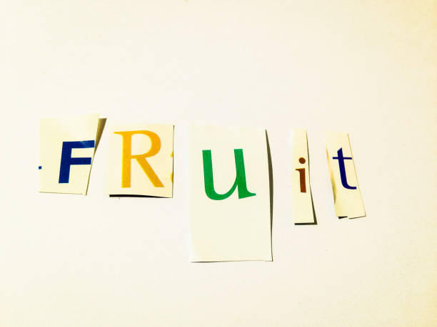 istock Fruit - Cutout Words Collage Of Mixed Magazine Letters with White Background 937183750