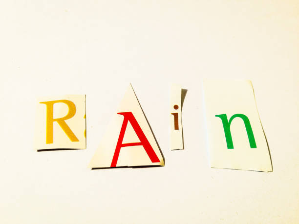 istock Rain - Cutout Words Collage Of Mixed Magazine Letters with White Background 937183802