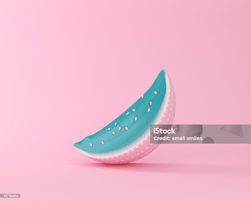 Colorful watermelon on pink pastel background. minimal idea food concept. Creativity Stock Photo