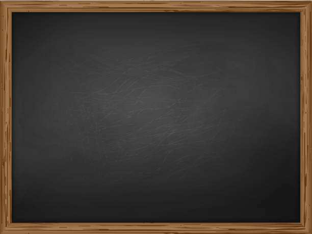 school chalkboard background school chalkboard background texture with frame vector. Template for your design. classroom borders stock illustrations