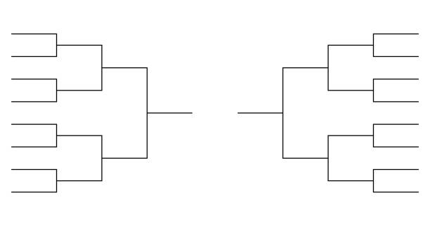 토너먼트 브래킷 템플릿 - 버팀대 stock illustrations