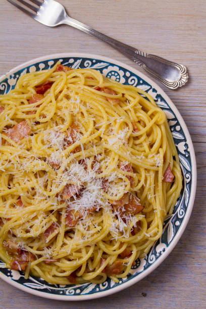 istock Pasta carbonara. Creamy Spaghetti Carbonara 937196274