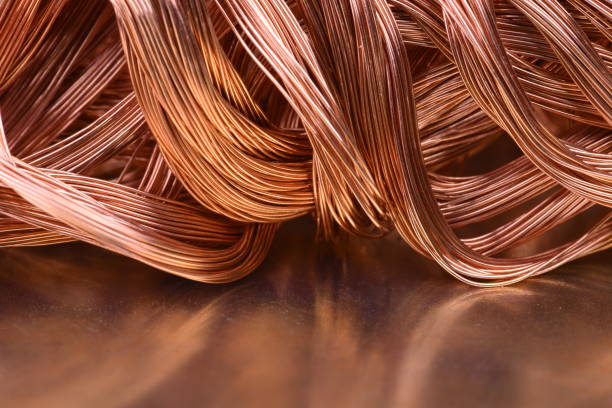 istock Copper wire raw materials and metals industry closeup 937202330